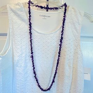 Genuine Amethyst Semi Precious Stone necklace